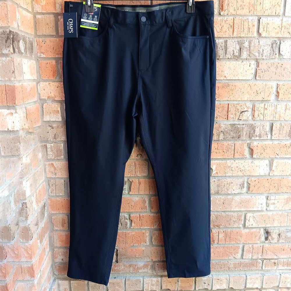 CHAPS Mens Size 42W X 32L Everyday Performance 5 Pockets Pants American Navy